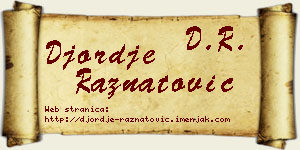Đorđe Ražnatović vizit kartica